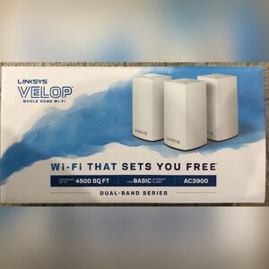 Linksys Velop AC3900 Dual-Band Whole Home Wi-Fi System 3-Pack VLP0103